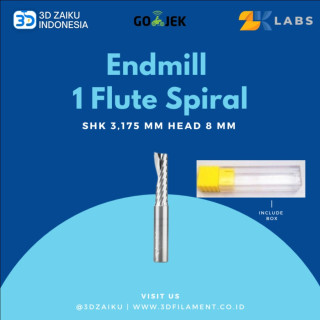 Mata Bor CNC Endmill 1 Flute Spiral 3,175 SHK 3,175 mm Head 8 mm CEL